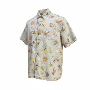 Disney Mens Mickey‎ Mouse Aloha Hawaiian Shirt Size M Short Sleeve Button Up Vtg